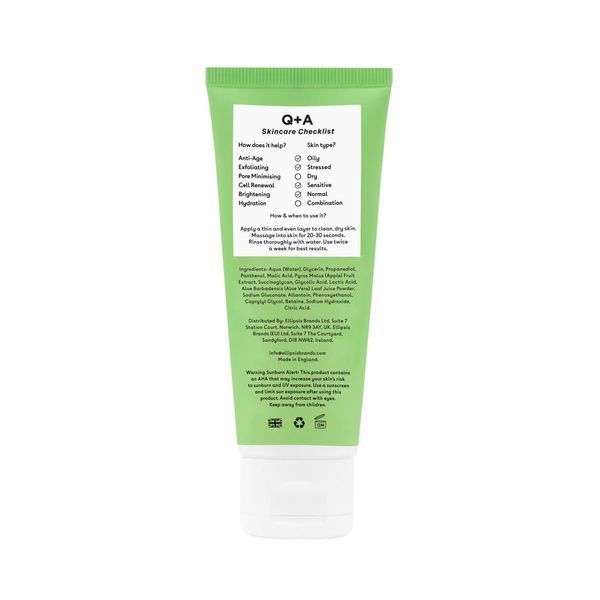 Відлущуючий гель з кислотами для обличчя Q+A Apple AHA Exfoliating Gel 75ml  67b-56a фото