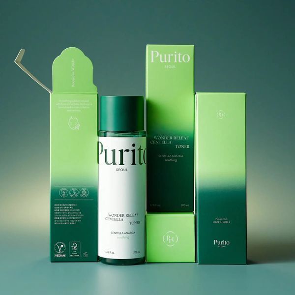 Заспокійливий тонер з центелою PURITO SEOUL Wonder releaf centella toner, 200мл 002-8a3 фото